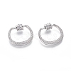 Brass Micro Pave Cubic Zirconia Screw Carabiner Lock Charms ZIRC-I031-22P-1