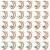 30Pcs 5 Colors Moon Alloy Enamel Connector Charms ENAM-SC0004-23-1