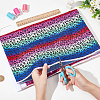 Leopard Print Rainbow Pattern Polycotton Fabric DIY-WH0028-18B-2
