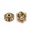 6-Petal Tibetan Style Alloy Flower Bead Caps TIBE-S220-AG-RS-2