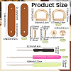 2Pcs PU Leather Suspension Clasps with Alloy D Rings AJEW-CL0004-98B-2