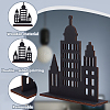 6Pcs Plywood Wooden Castle Display Decorations AJEW-AR0005-25-3