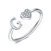 Adjustable Brass Rhinestone Cuff Rings for Women FS-WGEAD33-07-1