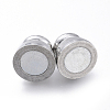 Tarnish Resistant 304 Stainless Steel Magnetic Clasps with Glue-in Ends STAS-D242-19P-2