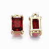 Brass Glass Rhinestone Pendants GLAA-S179-21D-RS-3