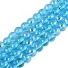 Transparent Electroplate Glass Beads Strands EGLA-Q132-6MM-01A-17-1
