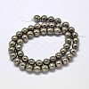 Natural Pyrite Round Beads Strands G-F197-07-6mm-2