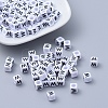 Acrylic Horizontal Hole Letter Beads PL37C9308-W-1