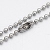 Tarnish Resistant 304 Stainless Steel Ball Chain Necklaces NJEW-A288F-06P-1
