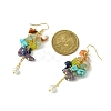 Natural & Synthetic Mixed Gemstone Chips & Shell Pearl Dangle Earrings EJEW-TA00274-2