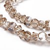 Transparent Electroplate Glass Beads Strands EGLA-L043-PL02-2
