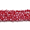 Opaque Solid Color Electroplate Glass Beads Strands EGLA-A039-P4mm-A02-1