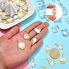 40Pcs 4 Styles Alloy Enamel Pendants ENAM-CJ0003-18-4
