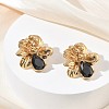 Valentine's Day 304 Stainless Steel Cubic Zirconia Stud Earrings for Women EJEW-F411-01G-01-4