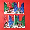 60Pcs 3 Colors Christmas Theme Rabbit Shaped Candy Plastic Bags ABAG-FS0001-05-10