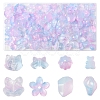 120Pcs 8 Styles Transparent Spray Paint Glass Beads GLAA-FS0002-26-1
