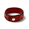 Faux Suede Snap Cord Bracelet LS-BJEW-F428-13-5