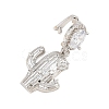Brass Micro Pave Clear Cubic Zirconia Pendants KK-Z151-12P-01-2