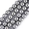 Non-magnetic Synthetic Hematite Beads Strands G-S096-10mm-3-1