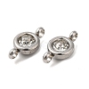 304 Stainless Steel Single Rhinestone Connector Charms STAS-E194-13P-3