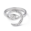 Tarnish Resistant 304 Stainless Steel Open Cuff Ring Finding RJEW-C046-05P-2