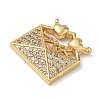 Brass Micro Pave Clear Cubic Zirconia Pendants CU-CBA4231-06A-G-2