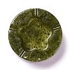 Resin with Natural Peridot Chip Stones Ashtray DJEW-F015-05C-1
