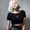 12Pcs 12 Style Heart & Cross & Butterfly & Bat Alloy Enamel Pendant Necklaces Set with Rhinestone NJEW-FI0001-03-6
