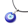 3Pcs 3 Size Lampwork Evil Eye Pendant Necklaces Set with Waxed Cords for Women NJEW-JN03954-6