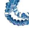Electroplate Transparent Glass Beads Strands EGLA-Q139-01A-A27-3