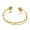 Rack Plating Brass Micro Pave Cubic Zirconia Cuff Bangles BJEW-P336-14G-3