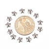 Tarnish Resistant 5-Petal Flower Smooth Surface 304 Stainless Steel Bead Caps STAS-R065-53-3