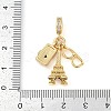 Rack Plating Brass Clear Cubic Zirconia European Dangle Charms KK-P287-18F-G-3