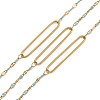304 Stainless Steel Enamel Dapped Chain Oval Link Chains CHS-K021-15G-03-1