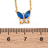 304 Stainless Steel Cubic Zirconia Butterfly Pendant Necklaces NJEW-Z057-05A-G-5