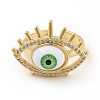 Cubic Zirconia Sun with Evil Eye Open Cuff Ring with Enamel RJEW-B042-08G-02-2