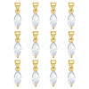 12PCS Brass Cubic Zirconia Charms KK-BC0012-84-1