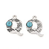 Synthetic Turquoise & Alloy Pendants PALLOY-H146-01AS-Q-1