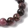 10mm Round Natural Rhodonite Braided Bead Bracelets BJEW-C067-01C-13-3