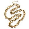 304 Stainless Steel Textured Cable Chain Necklaces NJEW-R023-10G-4