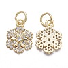 Brass Micro Pave Cubic Zirconia Charms KK-K244-07G-2