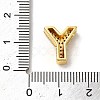 Brass Micro Pave Clear Cubic Zirconia Charms ZIRC-C009-01G-Y-3