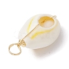 Natural Cowrie Shell Copper Wire Wrapped Pendants PALLOY-JF02932-03-4
