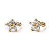 Brass Micro Pave Clear Cubic Zirconia Huggie Hoop Earrings EJEW-H121-16G-2