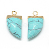 Synthetic Turquoise Pointed Pendants X-G-Q966-07-2