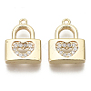 Brass Micro Pave Cubic Zirconia Charms KK-R136-043-NF-1
