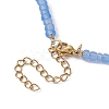 2Pcs 2 Style Moon & Star Brass & Glass Seed Beaded Necklace Set for Women NJEW-JN04394-6