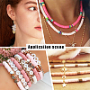2 Strands Flat Round Handmade Polymer Clay Beads CLAY-SC0001-54B-5