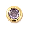 Rack Plating Flat Round Brass Micro Pave Cubic Zirconia Cabochons KK-F874-03G-09-1