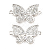Brass Micro Pave Clear Cubic Zirconia Connector Charms CU-CBA908F-04P-04-1
